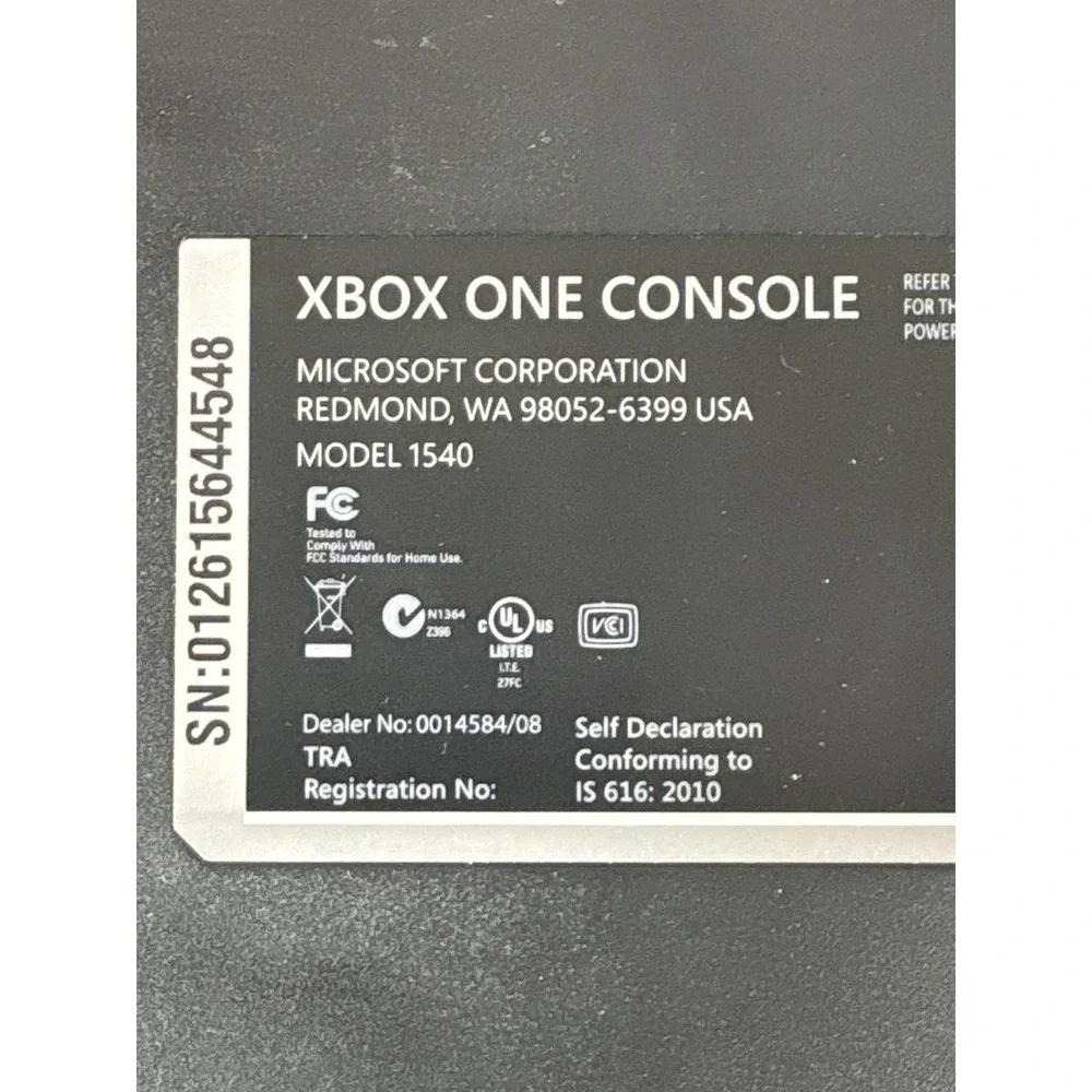 Microsoft Xbox One 500GB Black Console Model 1540 with Power Supply Brick